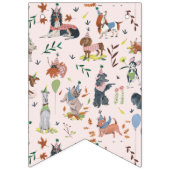 Bannière À Fanions Fête d'anniversaire Pawty Pink Chien Chiot (Premier drapeau)