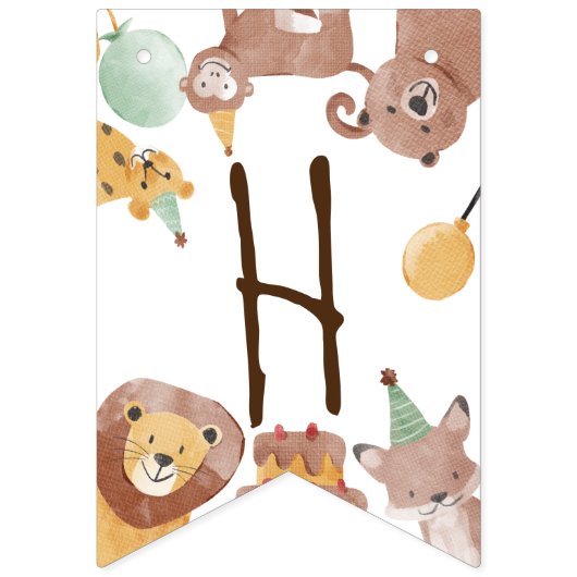 Bannière À Fanions fête d'anniversaire pour les animaux de fête (Deuxième drapeau)