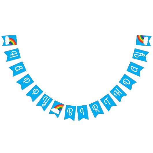 Bannière À Fanions Fête d'anniversaire Rainbow (Tout)