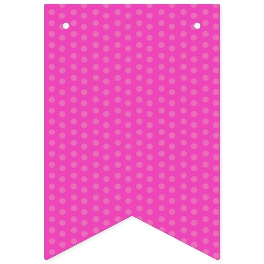 Bannière À Fanions Fête d'anniversaire rose et blanc (Premier drapeau)