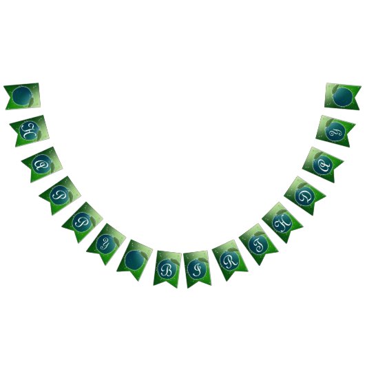 Bannière À Fanions Fête d'anniversaire verte et bleue (Tout)