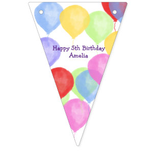 Bannière À Fanions Fête de ballons d'anniversaire personnalisée