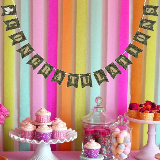 Bannière À Fanions Fête de camouflage de Joe Soldat Félicitations