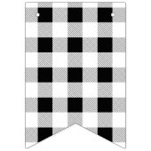 Bannière À Fanions fête de ferme rustique plaid noir et blanc de buff (Troisième drapeau)