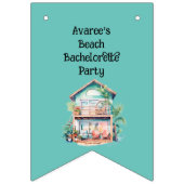 Bannière À Fanions Fête de Fiançailles sur la Plage (Premier drapeau)