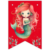 Bannière À Fanions Fête de la Sirène de Noël (Premier drapeau)