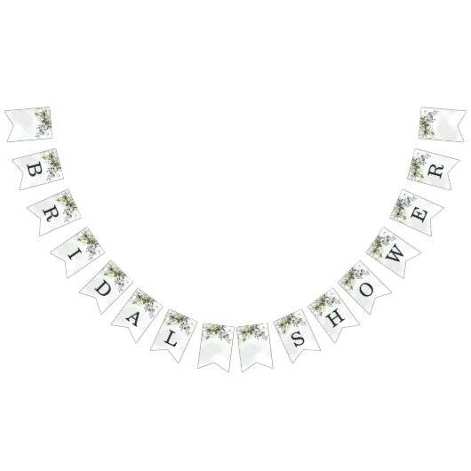 Bannière À Fanions Fête de l'mariée Boho Dusty Blue Eucalyptus (Tout)