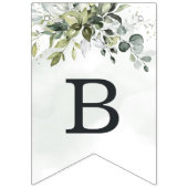 Bannière À Fanions Fête de l'mariée Boho Dusty Blue Eucalyptus (Deuxième drapeau)