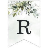 Bannière À Fanions Fête de l'mariée Boho Dusty Blue Eucalyptus (Troisième drapeau)