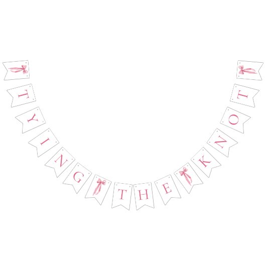 Bannière À Fanions Fête de mariage de Pink Bow qui fait son nœud (Tout)