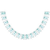 Bannière À Fanions Fête de mariage floral bleu (Tout)