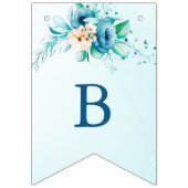 Bannière À Fanions Fête de mariage floral bleu (Deuxième drapeau)