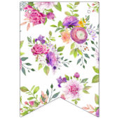 Bannière À Fanions Fête de mariage Mulberry et Ivory Dream (Premier drapeau)