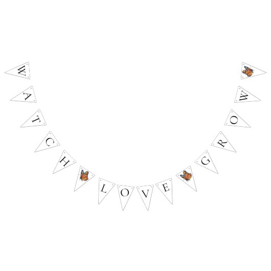 Bannière À Fanions Fête de mariage Papillon Élégant (Tout)