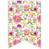 Bannière À Fanions Fête de Mariée Fleurie Élégante pour la Future Mar (Deuxième drapeau)