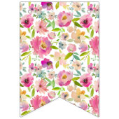 Bannière À Fanions Fête de Mariée Fleurie Élégante pour la Future Mar (Premier drapeau)