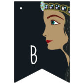 Bannière À Fanions Fête de Naissance de Bébé Princesse Bleue (Troisième drapeau)