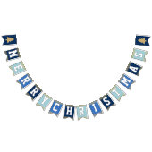 Bannière À Fanions Fête de Noël Blue Stars (Tout)