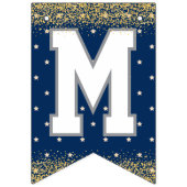 Bannière À Fanions Fête de Noël Blue Stars (Deuxième drapeau)