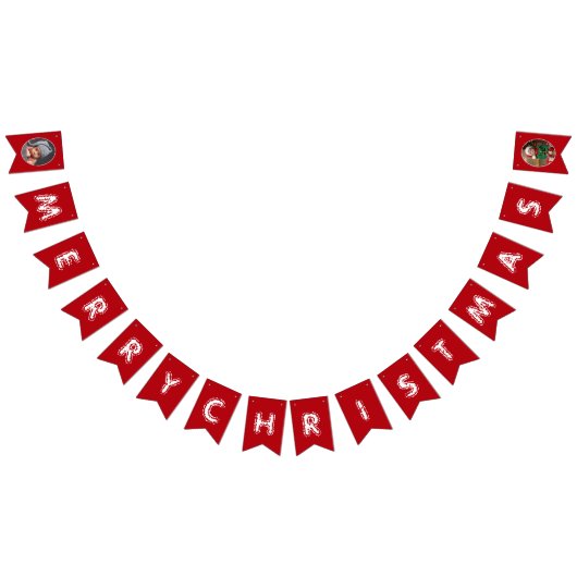 Bannière À Fanions Fête de Noël | Photo rouge (Tout)