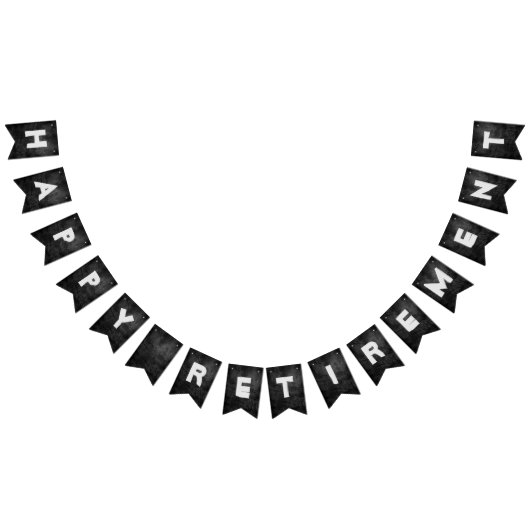 Bannière À Fanions fête de retraite en cuir noir (Tout)