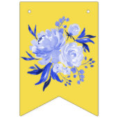 Bannière À Fanions Fête des mariées bleue et jaune (Premier drapeau)
