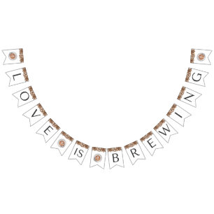 Bannière À Fanions Fête des mariées café - L'amour brasse