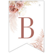 Bannière À Fanions Fête des mariées Pampas Moderne Tan Grass (Deuxième drapeau)