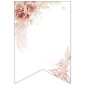 Bannière À Fanions Fête des mariées Pampas Moderne Tan Grass (Premier drapeau)