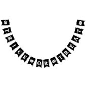 Bannière À Fanions Fête d'Halloween en noir et blanc (Tout)