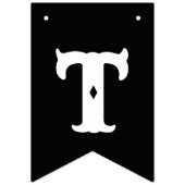 Bannière À Fanions Fête d'Halloween en noir et blanc (Deuxième drapeau)