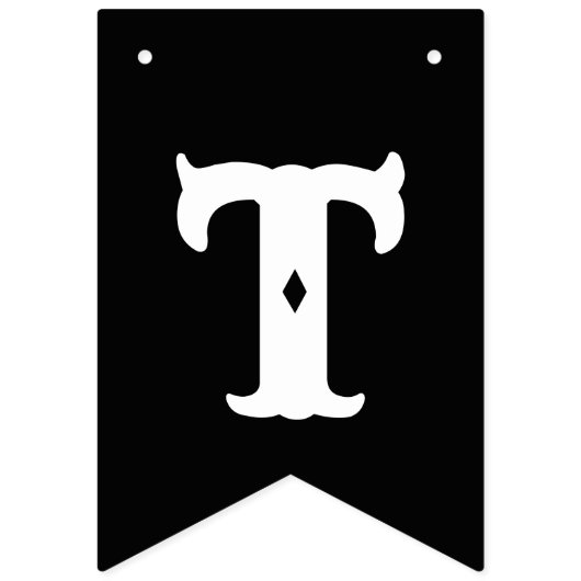 Bannière À Fanions Fête d'Halloween en noir et blanc (Deuxième drapeau)