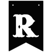 Bannière À Fanions Fête d'Halloween en noir et blanc (Troisième drapeau)