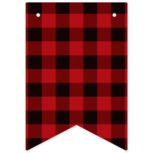 Bannière À Fanions fête d'hiver rustique bûcheron rouge (Premier drapeau)