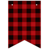Bannière À Fanions fête plaid rouge rustique d'hiver bûcheron (Troisième drapeau)