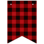Bannière À Fanions fête rustique d'hiver en carreau rouge de bison bû (Deuxième drapeau)