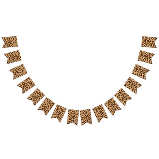 Bannière À Fanions fête sauvage safari chic fille imprimé léopard (Tout)