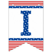 Bannière À Fanions Feu d'artifice ici rouge blanc bleu étoilé (Troisième drapeau)