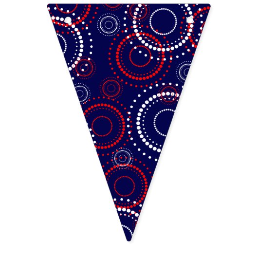 Bannière À Fanions Feu d'artifice rouge contemporain en bleu (Sizième drapeau)