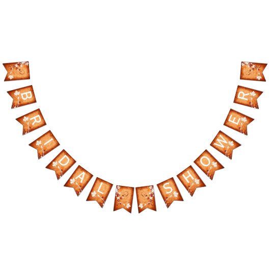 Bannière À Fanions Feuille orange mariage de automne douche nuptiale (Tout)