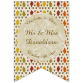 Bannière À Fanions Feuilles de chêne et Acorns Automne Mariage d'auto (Premier drapeau)