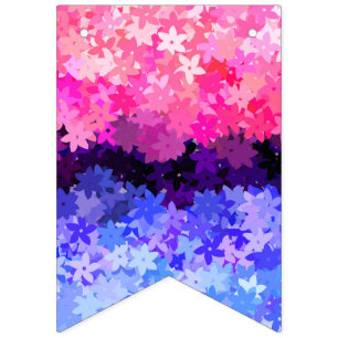 Bannière À Fanions Fière Omnisexuelle Groovy Boho Quirky Rétro Floral