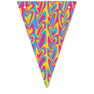 Bannière À Fanions Fière Pansexualité Groovy Trippy Squiggly Quirky