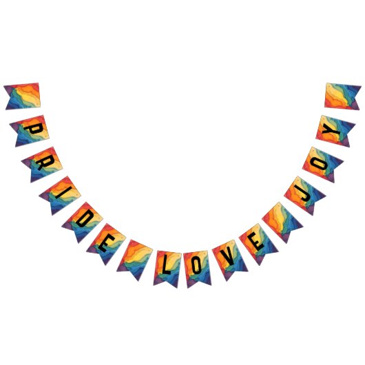 Bannière À Fanions Fierté joie et fête d'amour bundu (Tout)