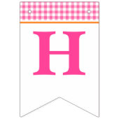 Bannière À Fanions Fille Citrouille Patch Tracteur rose Joyeux Annive (Deuxième drapeau)