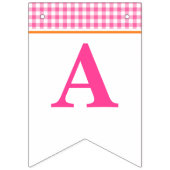 Bannière À Fanions Fille Citrouille Patch Tracteur rose Joyeux Annive (Troisième drapeau)