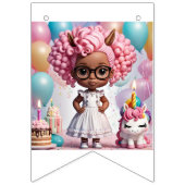 Bannière À Fanions Fille d'anniversaire de Unicorn (Deuxième drapeau)