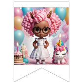 Bannière À Fanions Fille d'anniversaire de Unicorn (Premier drapeau)