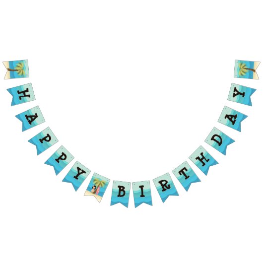 Bannière À Fanions Fille de surfer hawaïenne (Tout)