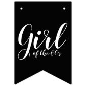 Bannière À Fanions Fille des années 60 Typographie noir blanc (Deuxième drapeau)